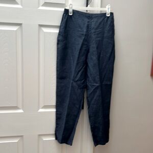 Flax Denim Blue Tapered Linen Pants